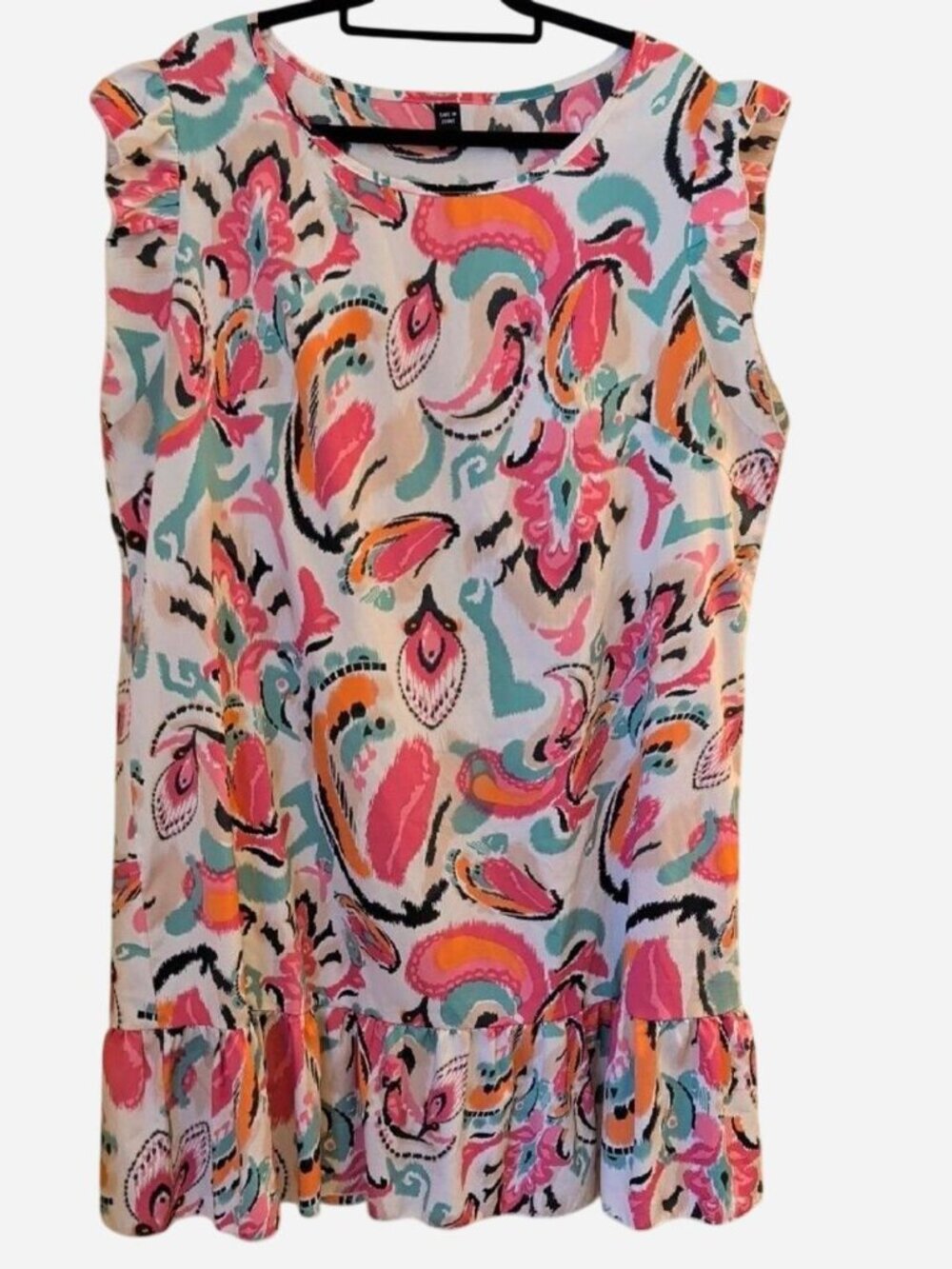 Shein Floral Paisley Ruffle Hem Dress | Size 4XL | Boho Plus Size